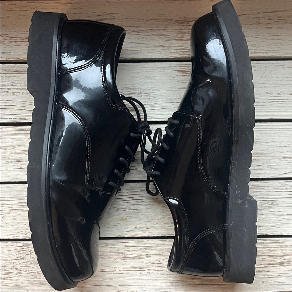 Bates Glossy Black Oxfords